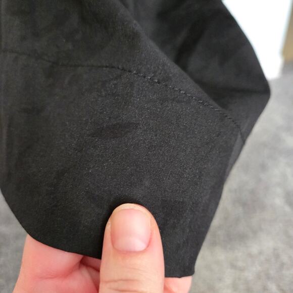 BURU blouse women's size s/m boxy turtleneck short sleeve artsy black marble - Picture 3 of 12